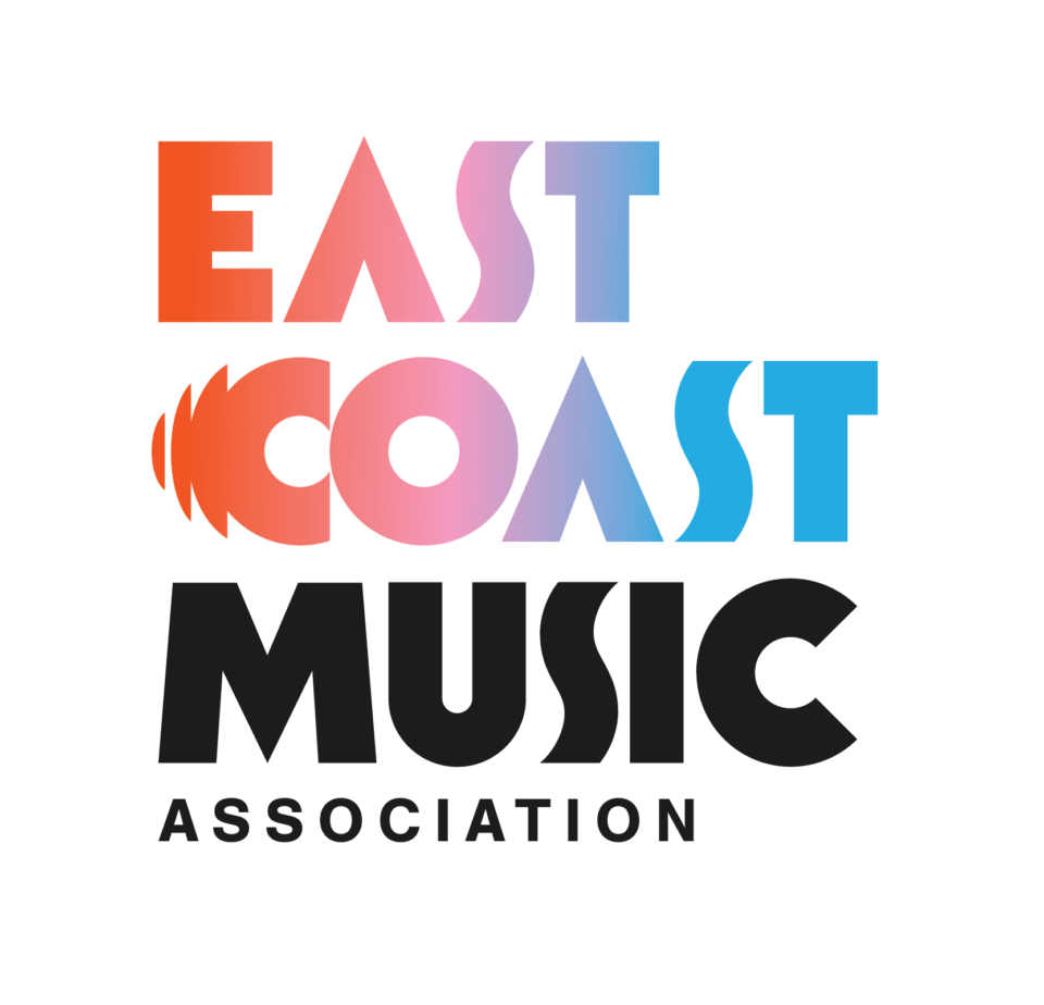 East Coast Music Association logo, color gradation